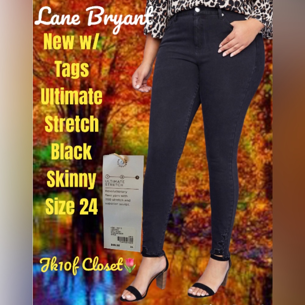 LOWEST🌺 NWT LANE BRYANT Sz24 BLACK STRETCH JEANS - Picture 12 of 12